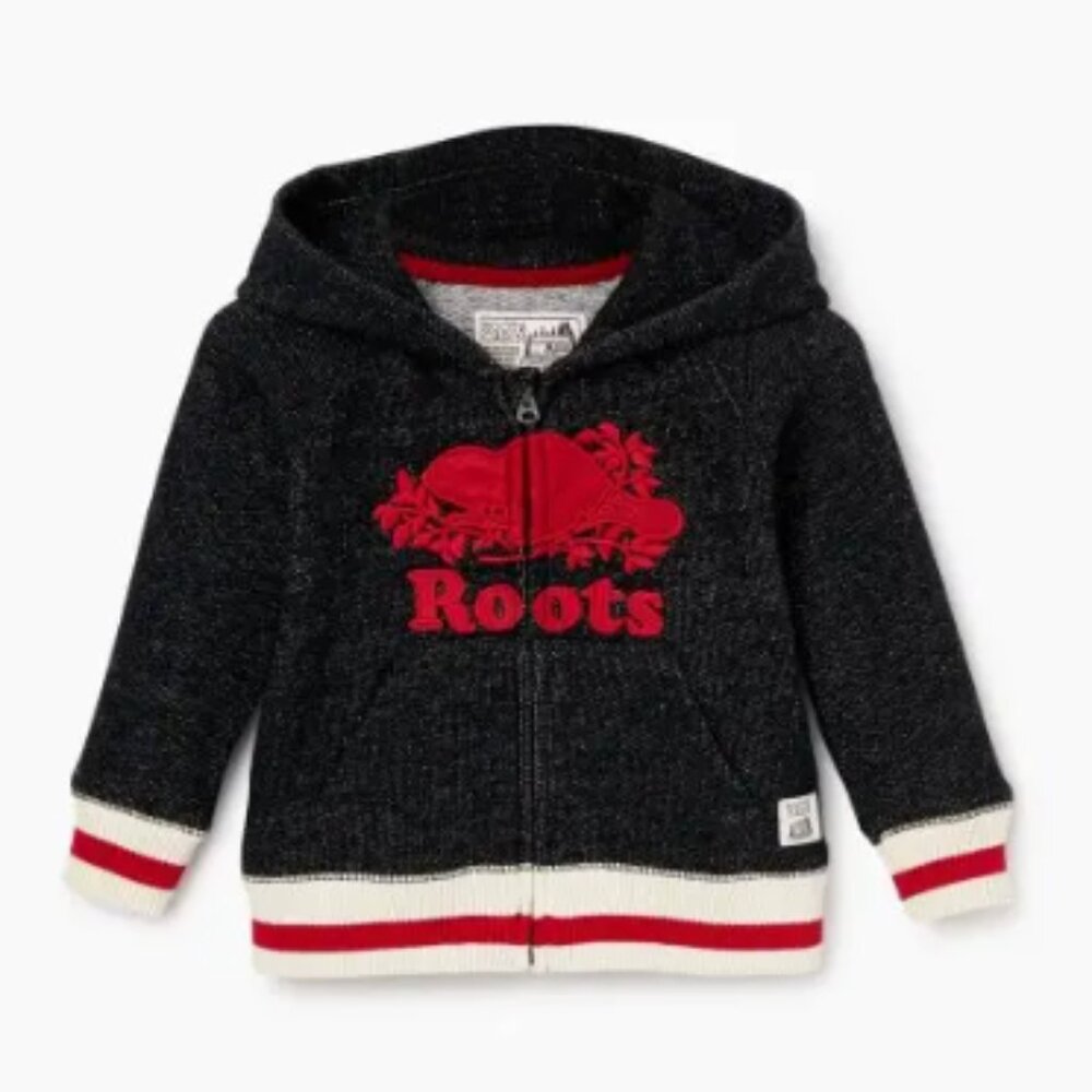 🦫🩶 Roots Zip-Up Hoodie – 0–3M 🩶🦫